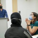 Quarter at Aggie Square class taught by Professor Jeffrey Kahn in the Betty Irene Moore building on the UC Davis Health campus on February 10, 2022.