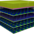 Diagram of a layered integrated circuit chip