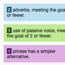 Three colored boxes with text difficulty evaluation