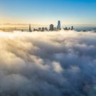 Clouds hover over San Francisco, with skyline peeking through