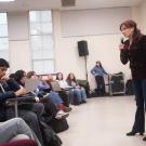 Actress Marilu Henner visits PSC 130: Human Memory class at UC Davis in February. (Gregory Urquiaga/UC Davis)
