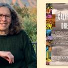 Photo of smiling woman in green sweater beside book cover 'California Dreams'.