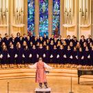 Choir assembled on stage