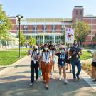 Students on the UC Davis campus for Aggie Orientation