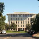 Photo showing road toward Mrak Hall