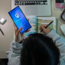 A teen uses an AI chatbot