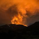 northern california wildfire at evening