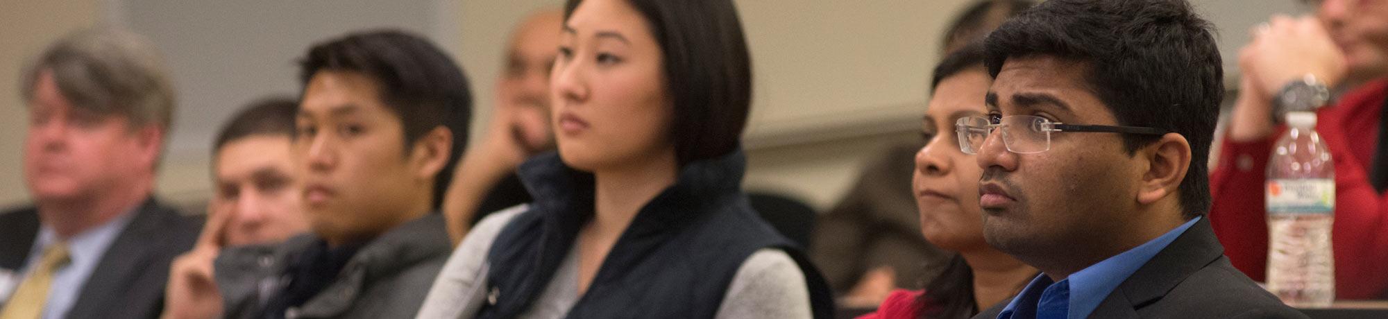 Students concentrate during a UC Davis Graduate School of Management class