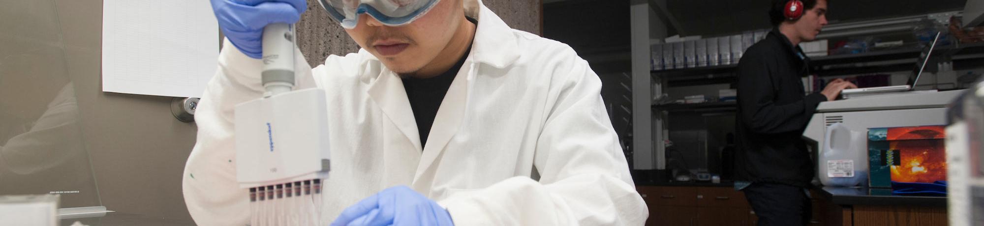 A student prepares dna samples