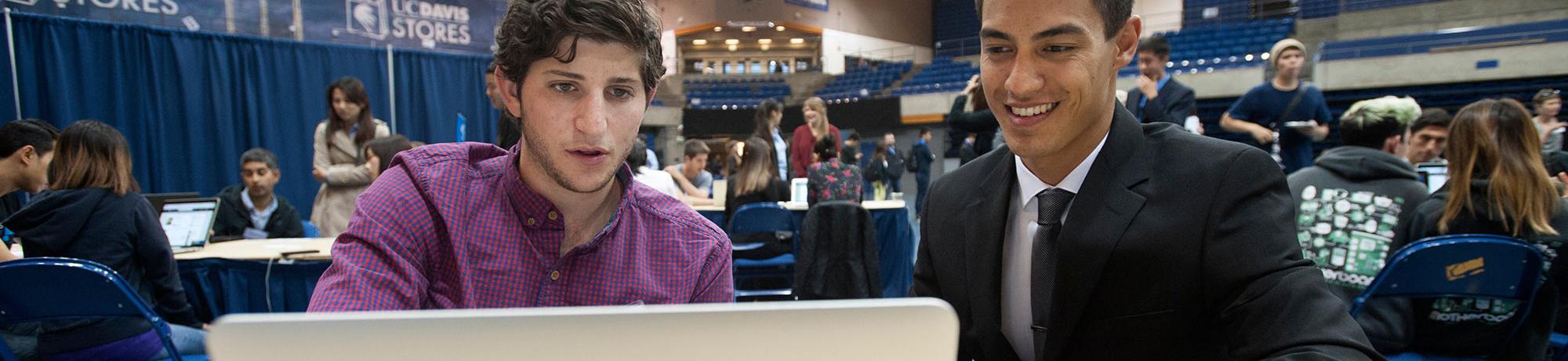 students at a job fair