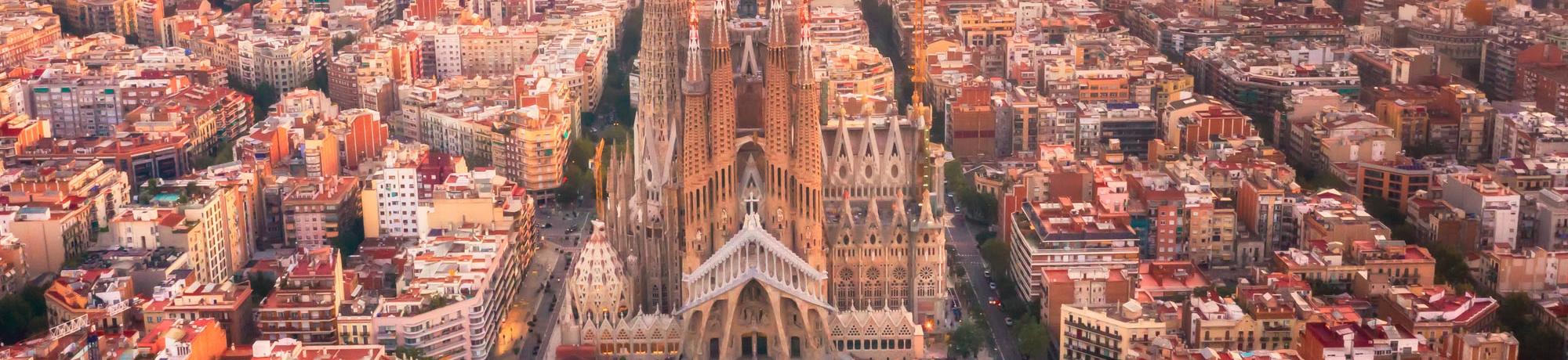 An aerial view of Barcelona