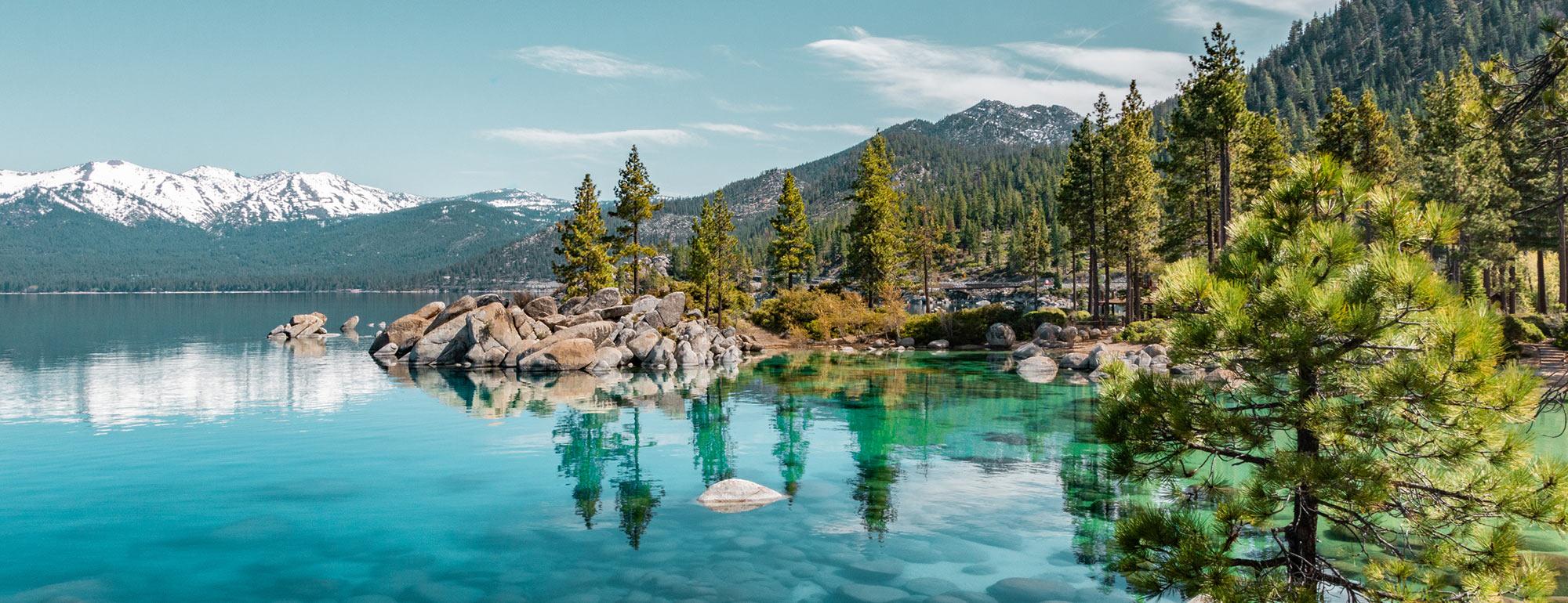 A view of the east side of Lake Tahoe