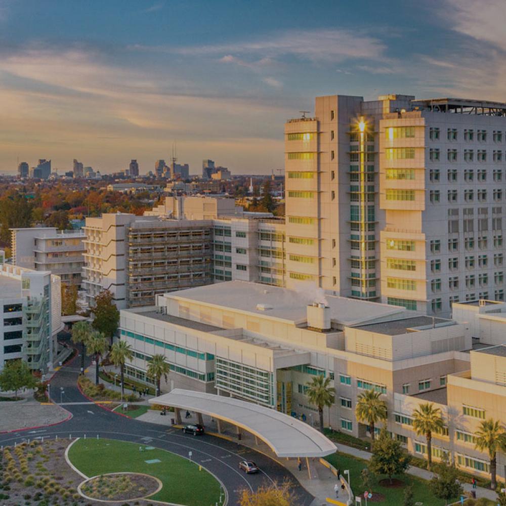 An aerial view of the UC Davis Medical Center