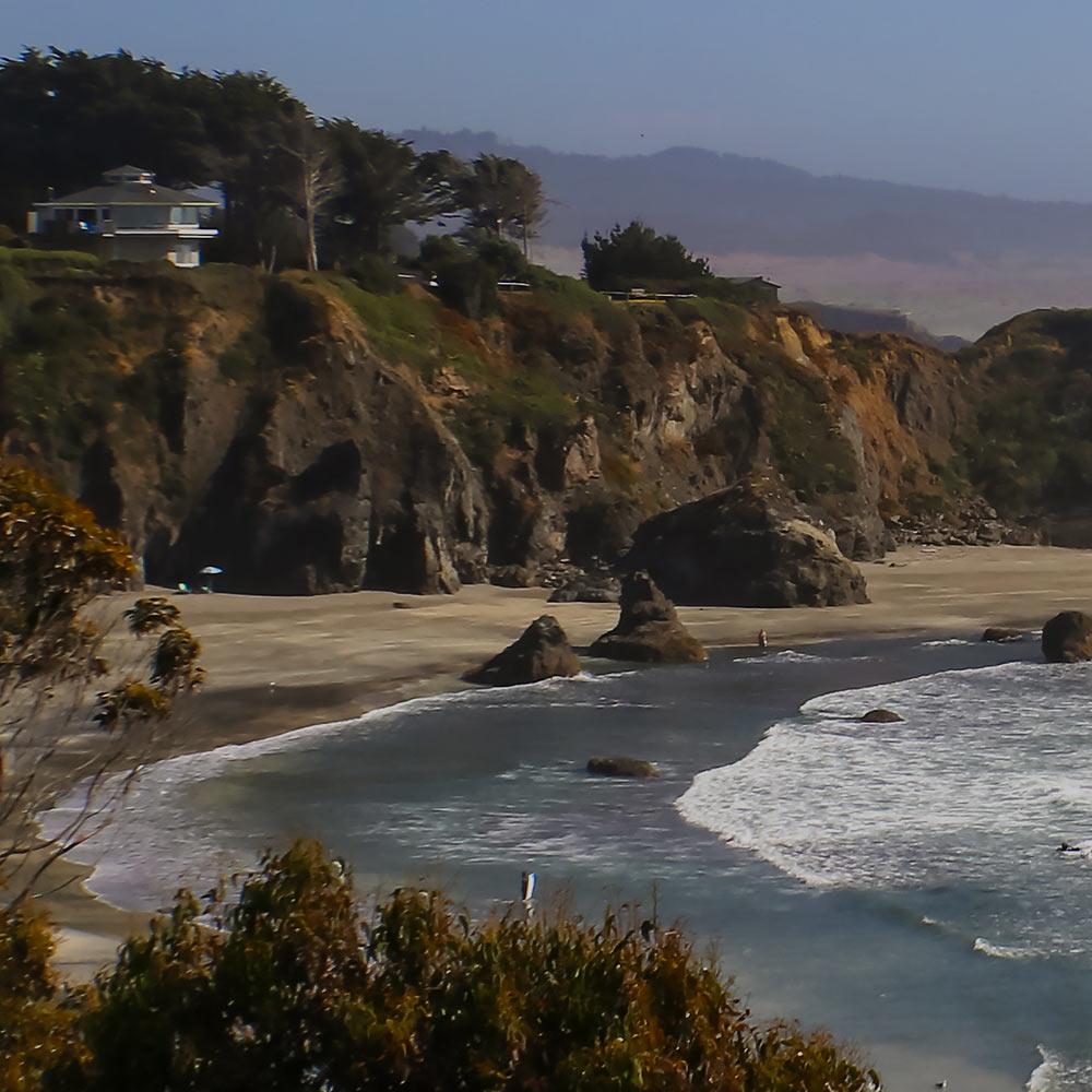 A beach in Mendocino County