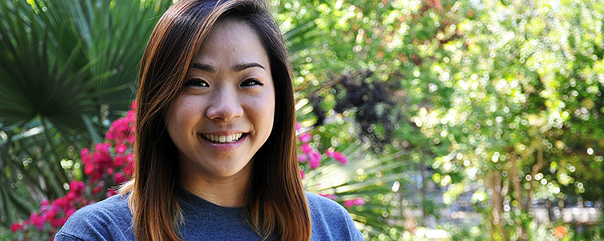 Portrait of Jennifer Youm in the UC Davis Arboretum