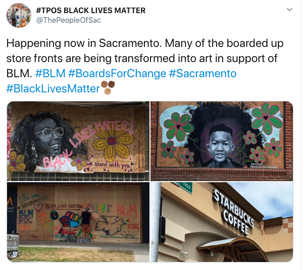 Boarded up businesses
